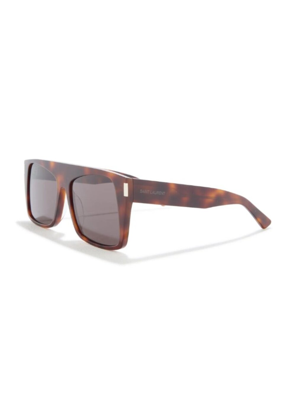 NIB Saint Laurent Havana Square Sunglasses - Flat Top Recycled Acetate Sunnies